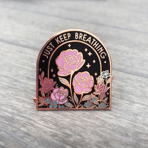 Just Keep Breathing Enamel Pin | Default Title