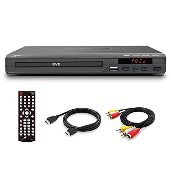 Mediasonic CD/DVD Player – Upscaling 1080P All Region DVD Players for Home with HDMI/AV Output, USB Multimedia Player Function, High Speed HDMI 2.0 & AV Cable Included (HW210AX)