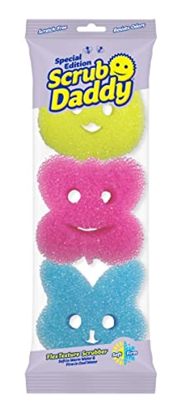 Scrub Daddy Special Edition Spring - Scratch-Free Multipurpose Dish Sponge - BPA Free & Made with Polymer Foam - Stain & Odor Resistant Kitchen Sponge (3ct)