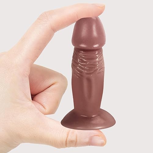 Kleiner Dildo Penis für Frauen Sex Spielzeug Realistischer Dildo mit Starke Saugnapf,10cm Klassische Dildos Penis Stimulate G-Punkt Analdildo Sex Spielzeug für Paar und Herren Anfänger,Brown - Brown