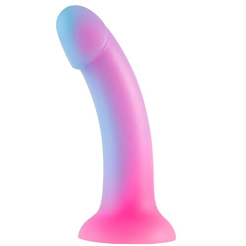 18CM Realistischer Silikon Dildo mit starkem Saugnapf,Bunt Leuchtendes Penisspielzeug für Vaginal und Anal sex,Sexspielzeug für G-Punkt und Prostata Orgasmus,Analdildos kompatibel mit Umschnallgurt…