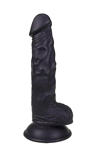 Doktor Dildo 02 "Der Schlanke" - Dildo mit Hoden und Saugnapf aus TPE. Erotisches Sex-Spielzeug für die Männer, für die Frau, solo und für Paare. Länge 15/20 cm, ⌀ 3,8cm, schwarz - 20 cm (1er Pack)
