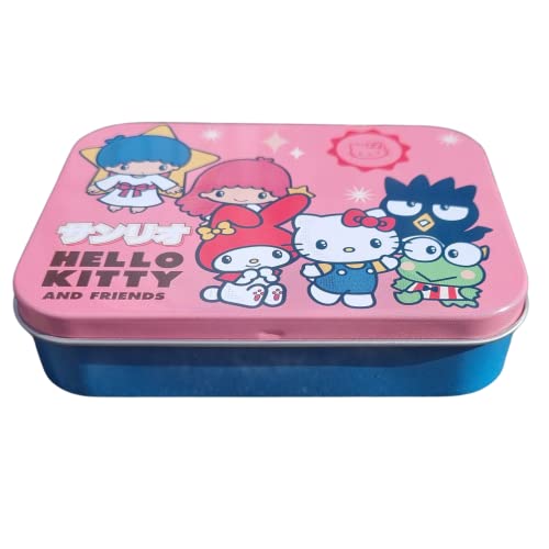 Hello Kitty Kinderpflaster Lizensiertes Produkt - Metall-Box - 24 Pflaster - Schönes Design Pflaster Aufbewahrungsbox für Kinder - Geeignet für Rucksack - Handtasche - Hello Kitty Friends - 1 Stück