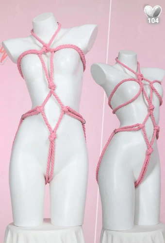 Sexy Lingerie Accessory Pink Rope Body Chain Bandage Accessory
