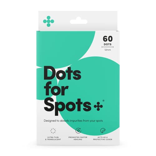 Dots for Spots Acne Patches - Pack of 60 Translucent Hydrocolloid Pimple Patch Spot Treatment Stickers for Face and Body - Fast-Acting, Vegan & Cruelty Free Skin Care - 60 count (Pack of 1) - Original Dot - Round