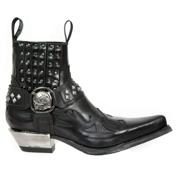 NEW ROCK M.7950-S9 Black Ankle Boots