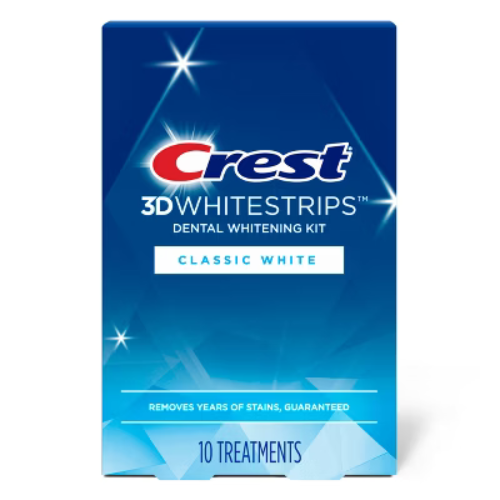 Crest 3DWhitestrips Classic White At-home Teeth Whitening Kit - 10 Treatments