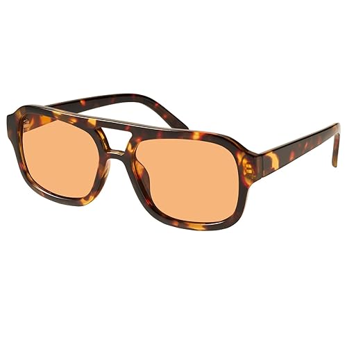 mosanana Small Aviator Sunglasses for Women with Small Face Narrow Style MS52362 - C2 Tortoise/Orange