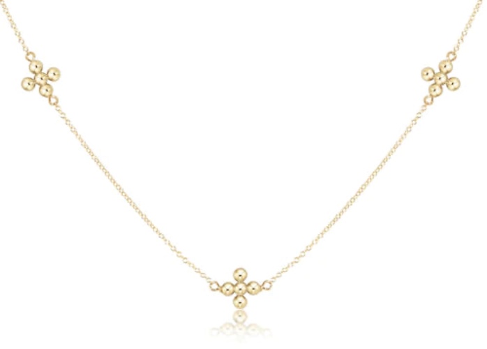 enewton 17" Choker Simplicity Chain Gold Classic Bead Signature Cross | Default Title