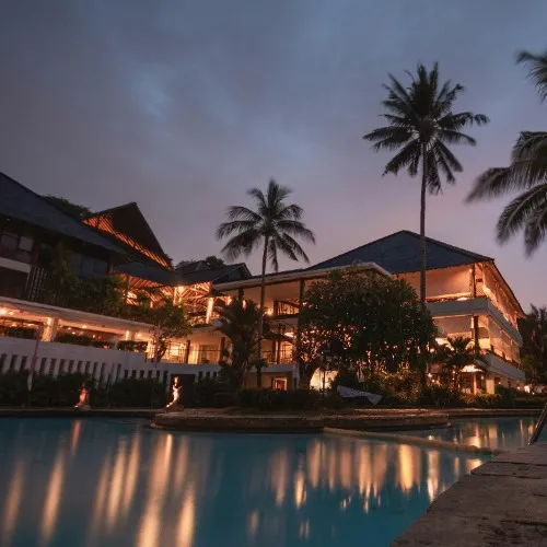 Night at fancy hotel