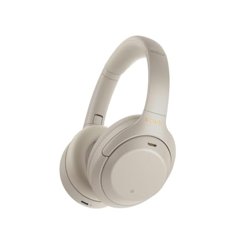 Sony WH-1000XM4 Noise Cancelling Wireless Headphones - 30 hours battery life - Over Ear style - Optimised for Alexa and the Google Assistant - with built-in mic for phone calls - Silver - Silver - Single