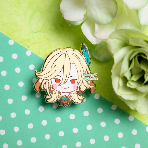 Genshin Impact Sumeru Alhaitham and Kaveh the Roommates Hard Enamel Pin - Kaveh / [A Grade] / Locking Clasps