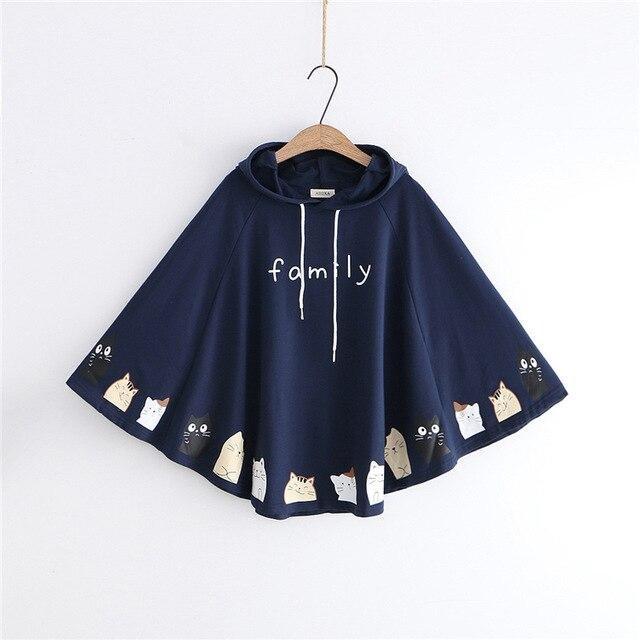 Poncho for the Entire Cat Family - Navy Blue