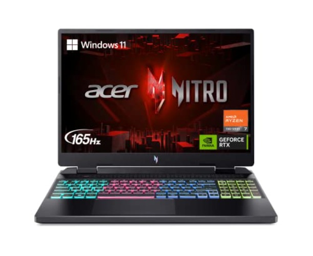 Acer Nitro 16 Gaming Laptop | AMD Ryzen 7 7840HS OctaCore CPU | NVIDIA GeForce RTX 4060 Laptop GPU | 16" WUXGA 165Hz IPS Display | 16GB DDR5 | 512GB Gen 4 SSD | WiFi 6E | RGB Backlit KB | AN16-41-R1WE - R7 7840HS / RTX 4060