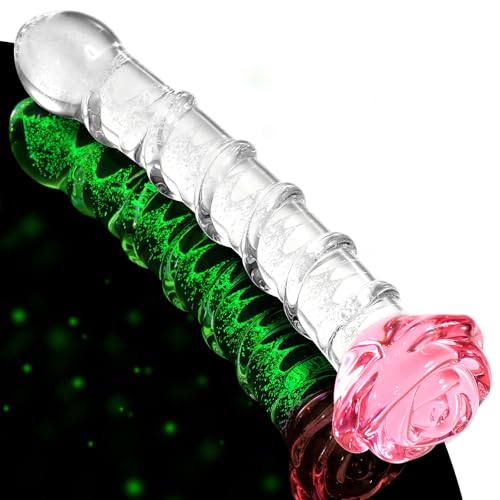 Sex Toys Glass Anal Dildo - Adult Sex Toys Crystal Glass Pleasure Wand Dildo, Anal Plug Glow in The Dark G spot Dildo Vibrator Anal Vagina Clitoral Stimulator Sex Toys for Men Women Couple Play 7.9''