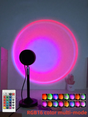 1 Peça Luz Projetor Rgb De 16 Cores Controlada Por Controle Remoto Led Ajustável Em 180 Graus Para Transmissão Ao Vivo/vídeo/fotografia, Lâmpada De Ambiente Para Decoração De Quarto