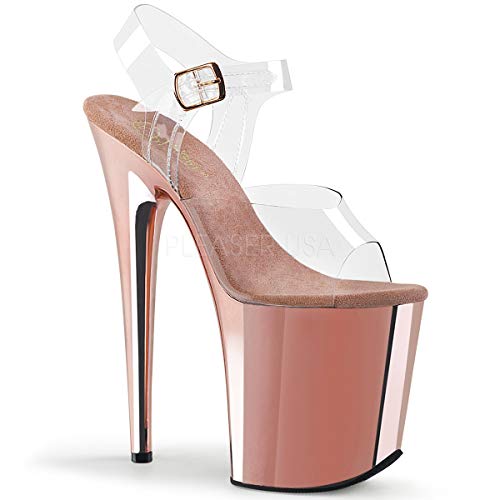 Pleaser Women's Flamingo-808 Platform Sandal - 9 - Clear/Clear