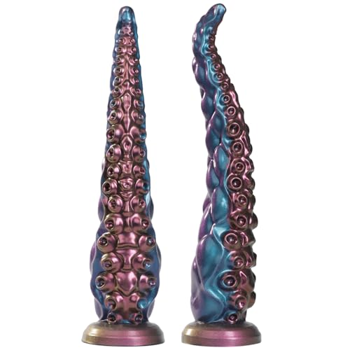 Tentacle Dildo Sex Toys - 12.9" Realistic Anal Dildo with Strong Suction Cup, Anal Toys for G Spot & P Spot Stimulation, Huge Monster Silicone Dildos Anal Plug Prostate Massager - B-12.9''-Blue
