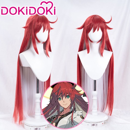【Ready For Ship】DokiDoki Game Guilty Gear Cosplay Jack-O Wig Red Long Straight Wig | Jack-O