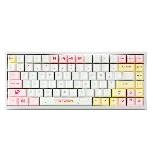YUNZII Macaron 84 84-Key RGB Hotswap Wired Mechanical Gaming Keyboard with PBT Dye-subbed Keycaps for Mac/Win/Gamers (Gateron Red Switch,Macaron) - Gateron Red Switch Macaron
