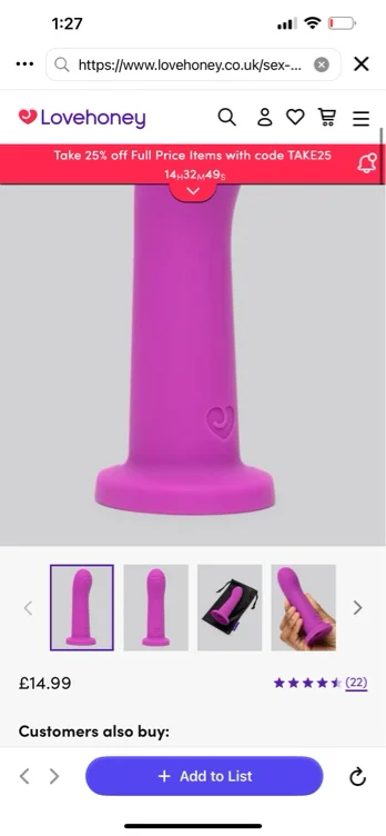 Lovehoney Ignite Silicone Non-Realistic Suction Cup Mini Dildo 4.5 Inch
