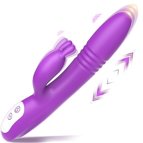 Thrusting Dildo G Spot Rabbit Realistic Vibrator for Women, Adult Toys Thrusting Vibrator with 9 Thrusting 9 Vibrating Modes, Waterproof Vibrators for G-spot and Clitoris, Adult Sex Toys & Games… - C-Thrusting purple