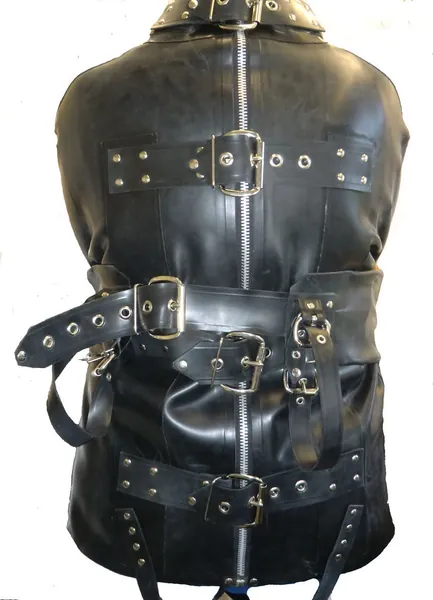 Handmade Deluxe 1.05mm Thick Latex Straight Jacket with Free Shipping