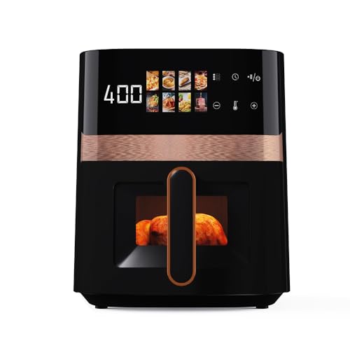 8QT Air Fryer, Clear Windows, Functions, Crisp, Broil, Toast, Roast, Dehydrate, Bake, Proof