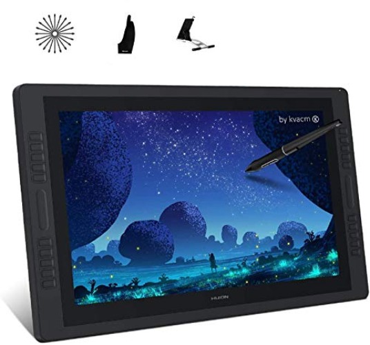 HUION Kamvas Pro 24 2.5K QHD Drawing Tablet with Screen, Full Laminated Anti-Glare Glass Drawing Monitor with Battery-Free Stylus 8192 Pressure Levels, 20 Express Keys, Dual-Touch Bar, 23.8inch