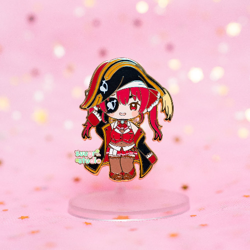 Holo Vtuber Marine Enamel Pin, Fan Merch - [A Grade] / Locking Clasps