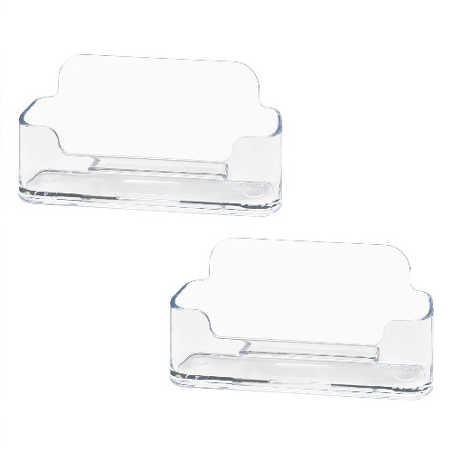 Acrylic Business Card Holder for Desk, Clear Plastic Business Cards Display Holders Stand, Fits 30-50 Business Cards - 2