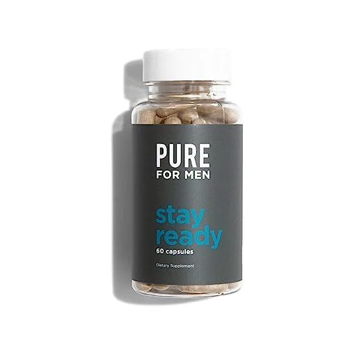 Pure for Men Original Cleanliness Stay Ready Fiber Supplement | Helps Promote Digestive Regularity | Psyllium Husk, Aloe Vera, Chia Seeds, Flaxseeds | Proprietary Formula | 60 Vegan Capsules - 20.0 Servings (Pack of 1)