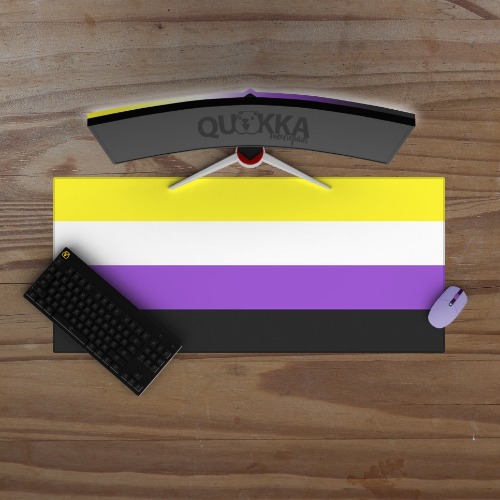 Nonbinary Flag Design Mousepad Deskmat - 70x40cm / 3mm / Colour Stitched