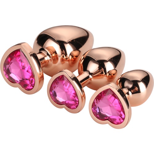 Dreamtoys Gleaming Love Rose Gold Butt Plug Set | Default Title