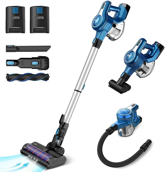 INSE Cordless Vacuum Cleaner Stick Vacuum, Up to 80min Run-time, 23Kpa Powerful Suction Lightweight, Filter Upgraded, Handheld Vacuum Cleaner for Hardwood Floor Carpet Pet Hair Car Bed-S6P Pro