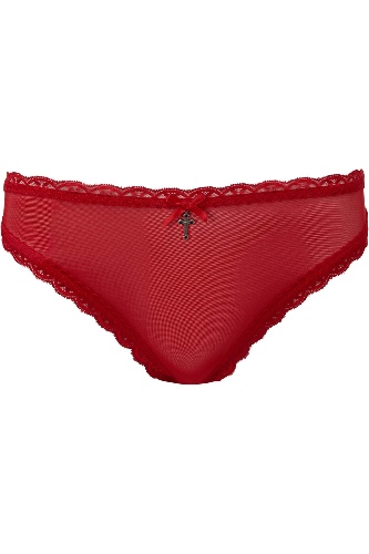 She Bites Lace Panty [SCARLET] | S / Scarlet / 90% Nylon 10% Elastane