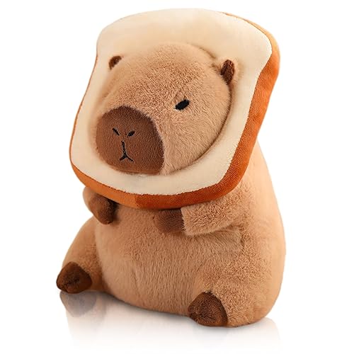 NXNYNZ Cute Capybara Plush Kawaii Soft Capybara Plush Doll Pillow with Bread Capybara Stuffed Aniamls Toys for Girls Kids Adults Birthdays Valentines Gift 12 inch - Capybara Plush for Kids