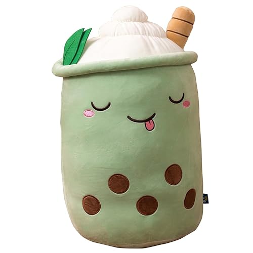 Galatee 19.6" Cute Bubble Tea Stuffed Animal Plush Pillow,Soft Kawaii Green Boba Plushie Hugging Pillow,Gifts for Children - Green - 19.6"