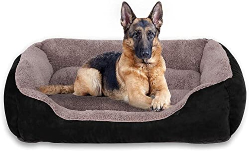 Dog Bed(Extra Large Dogs Fits 3XL Size), Waterproof Comfortable and Warm Dog Bed for Large Medium Dog Washable Orthopedic Non-Slip Bottom Soft Pet Bed for Dog/Cat - 109L x 89W x 23H cm - Black