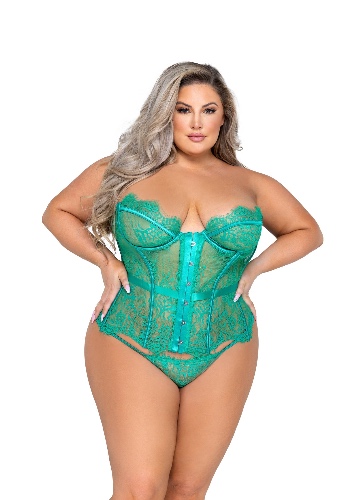 Roma Fantasy 2-Piece Bustier Set Roma Confidential - 1X / Green