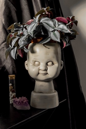 Dolls Head Vase - One Size / White / 100% Ceramic
