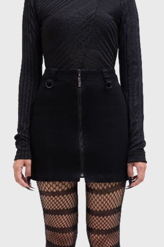 Lyra Bodycon Skirt - L / Black / 73% Cotton 25% Polyester 2% Elastane