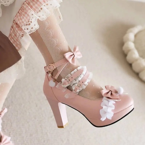 Frilly Lolita Shoes pink