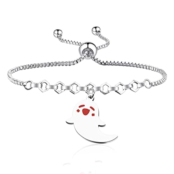 WUSUANED Cute Ghost Necklace Hu Tao Ghost Shape Jewelry Halloween Cosplay Gifts For Game Anime Lovers