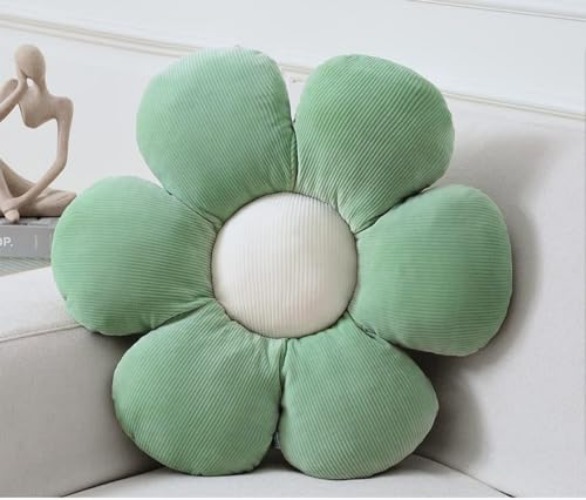 Vdoioe Flower Pillow, Flower Shaped Throw Pillow Cushion Seating six Petal 15.75" Green Flower PlushThrow Pillow Floor Pillows Home Decorative Seating Cushions - Green-a - 15.75in