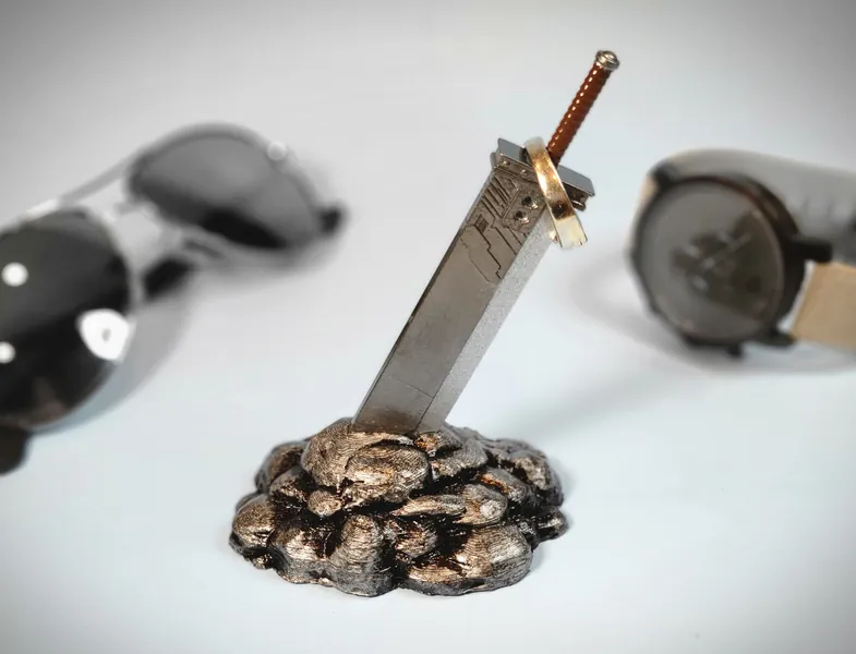 Final Fantasy 7 Cloud fan art Buster Sword Ring Holder 3d Printed