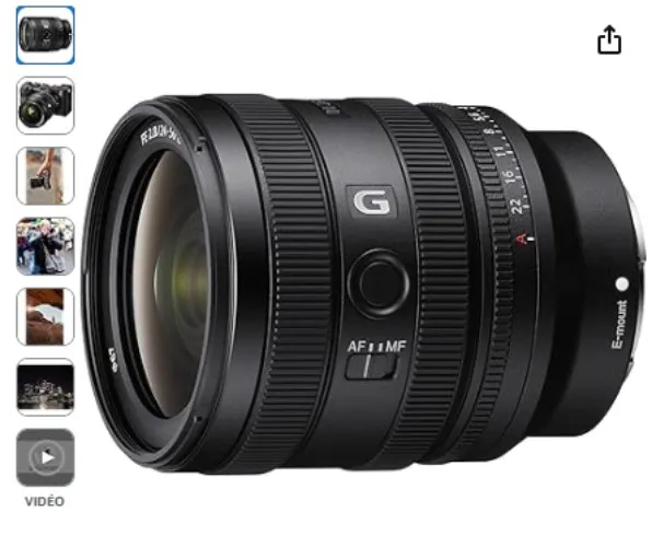 Objectif Vidéo Photo Sony FE