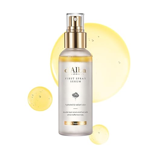 d'alba Piedmont Italian White Truffle First Spray Serum, Vegan Skin Care, Light-weight Face Moisturizer, Glow Serum for Radiant Skin, Non Comedogenic, All In One Mist, Korean Skin Care (3.38 fl oz.) - 3.38 Fl Oz (Pack of 1)