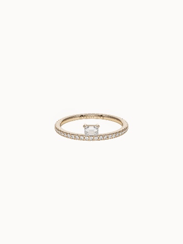Offset Emerald Diamond Ring - P 1/2 (US 8.25)