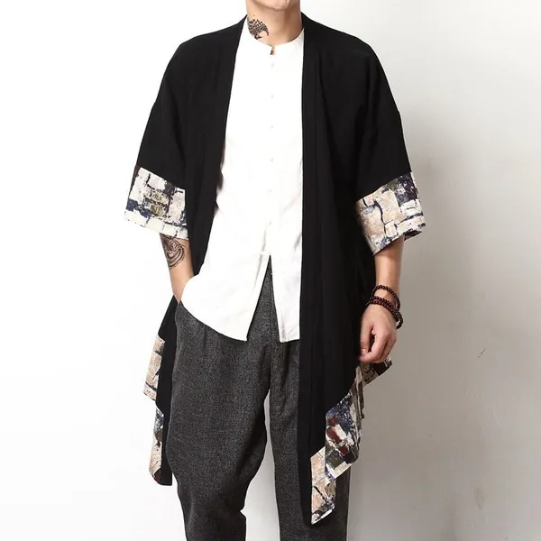 Traditional Mens Japanese Kimono | Traditional Mens Yukata Haori | Mens Kimono Cardigan | Samurai Clothing | Mens Kimono Shirt |